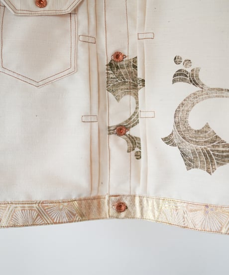 《nisai × soma komatsuno》"大昔の光と陰" Patchwork mods coat, Rebuild by vintage OBI