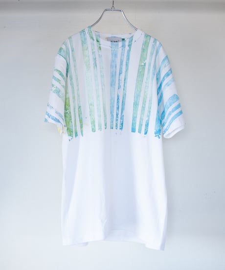 "希望黄青" Yellow and Blue of Hope, Hand-printed silk-screen T-shirt