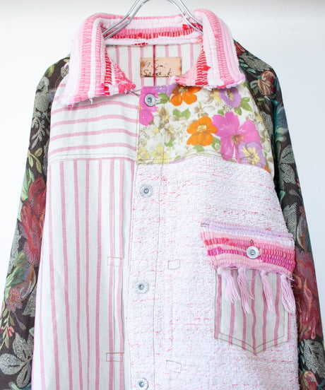 《nisai × soma komatsuno》"恋をしてる" Patchwork oversized jacket, Rebuild by vintage denims