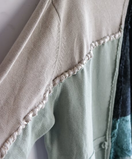 "乱反射する緑化地帯" Reflection Green Knit, reconstructed from knit vintages