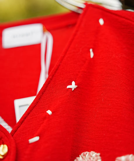 "ふたつのハート" Double heart knit, Rebuild by vintages
