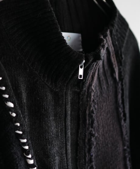 "夜間飛行" night flight knit one-piece, reconstructed from black knit vintages