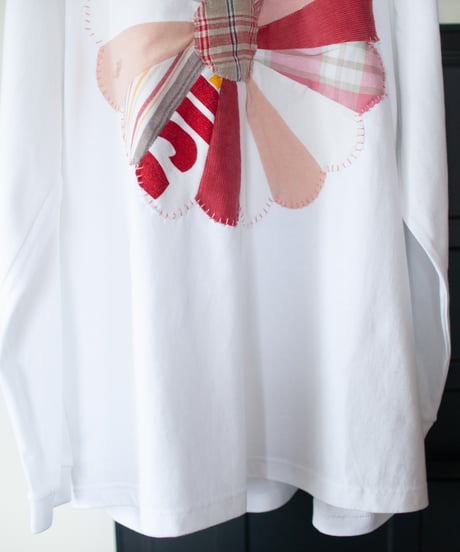 "私だけの花のロンT 第三十色" My own flower L/S T-shirt by the World, patchworked by vintages