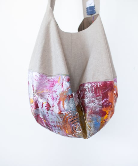 《0＜nisai+α≦Y》 Painted Ball bag / beige linen
