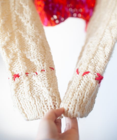 "茜色のショートニット" madder red short-knit, Rebuild by vintages