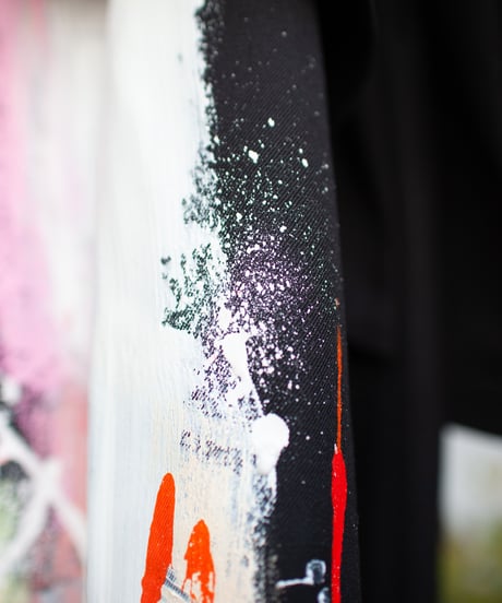 《0＜nisai+α≦Y》 metal hook paint coat / black formal wool