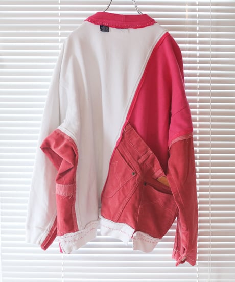 "少女の約束と記憶" Girl's promise and memory pink pullover, rebuild by vintages