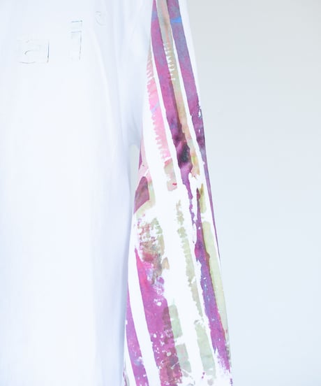 "色彩手刷り（あるいは翼）のロンT 第二色" Multi color hand-printed (or winged) long-sleeved T-shirt
