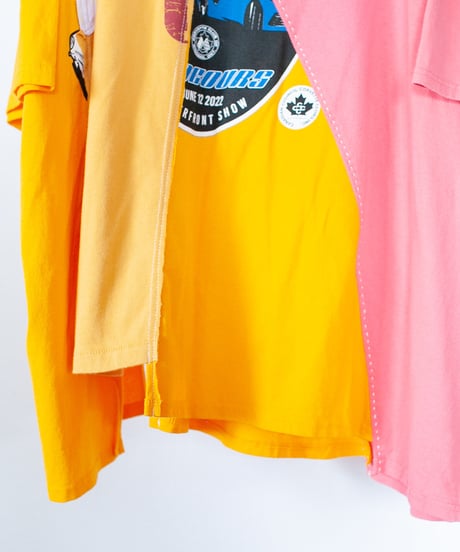 "ピンクナイトウィズイエローフラワーズ" pink night with yellow flowers T-shirt, Rebuild by vintages