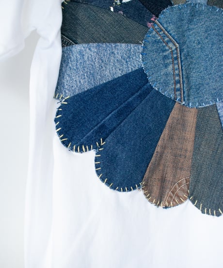 "私だけの花のTシャツ / 第八十色" my own flower T-shirt, Patchworked by vintages