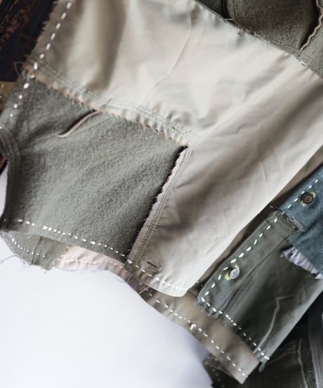 "ふたりきり" Too Wide Short jacket, reconstructed from Green vintages