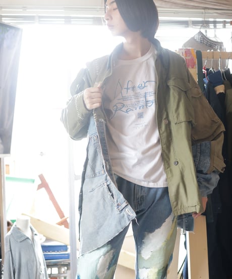 "HOPES AND LORE" Over Heavy military Jacket, reconstructed from mix vintages