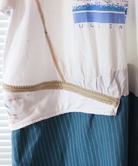 "夏、色隠し、セーラーワンピース" Summer love Sailor collar Dress, Rebuild by vintages