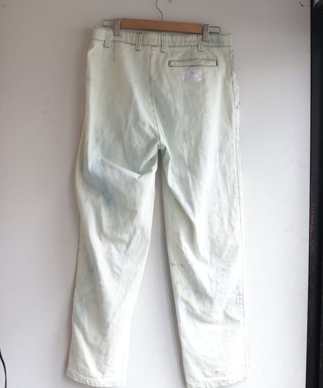 "偽装する虹" Fake stitch painted pants, Based on Bleach vintage denim