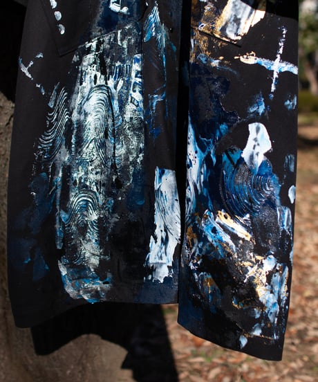 《0＜nisai+α≦Y》 metal hook paint coat / black formal wool