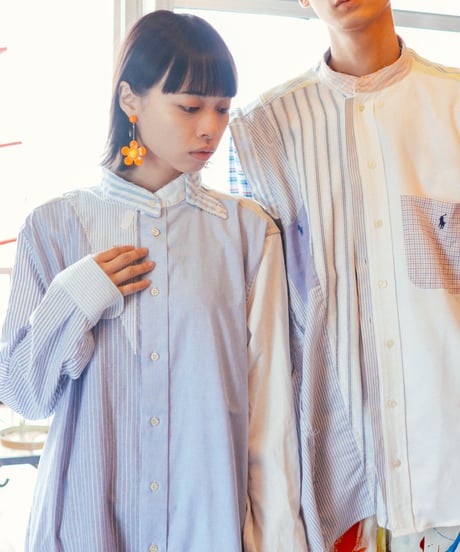 "七青" Seven Blue Colors Long Shirt Rebuild by Vintages