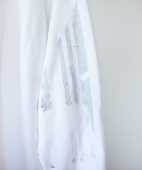 "記憶の中の花" Trainer by Analog silk screen overlay blurring hand-print