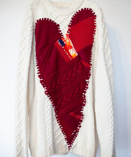 "つぎはぎのラブのセーター 第十一色" patchwork of kove knit, Rebuild by vintages