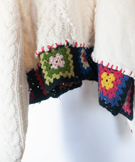 "火照る" hotel short-knit, Rebuild by vintages