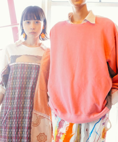 "まだ淡い春風" Still pale spring breeze Short dress, reconstructed from vintages