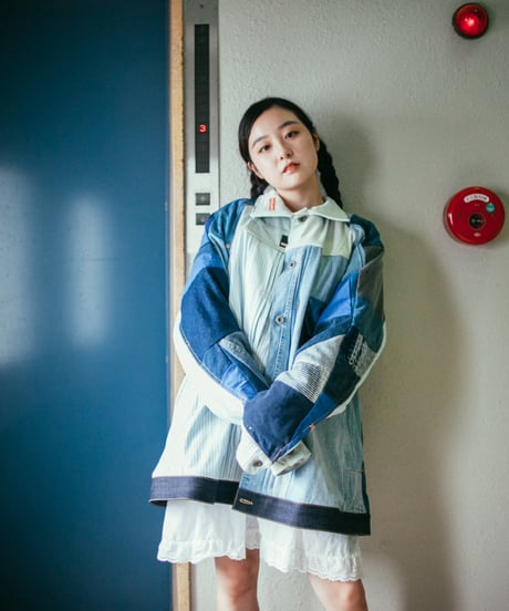 《nisai × soma komatsuno》"おわらない青 遊青編" Patchwork oversized jacket, Rebuild by vintage denims