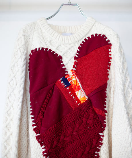 "つぎはぎのラブのセーター 第十一色" patchwork of kove knit, Rebuild by vintages