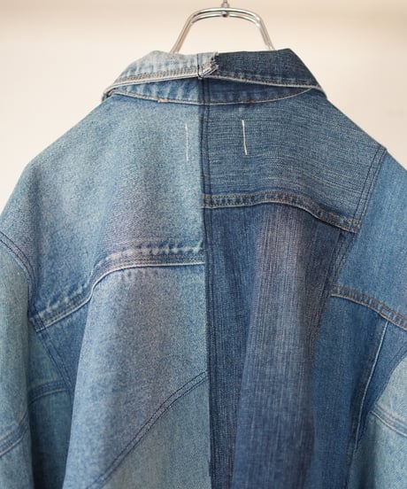 "親愛なる雨" Dear rain over denim coat, rebuild by vintages