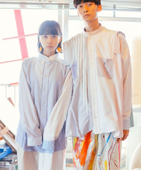 "七青" Seven Blue Colors Long Shirt Rebuild by Vintages