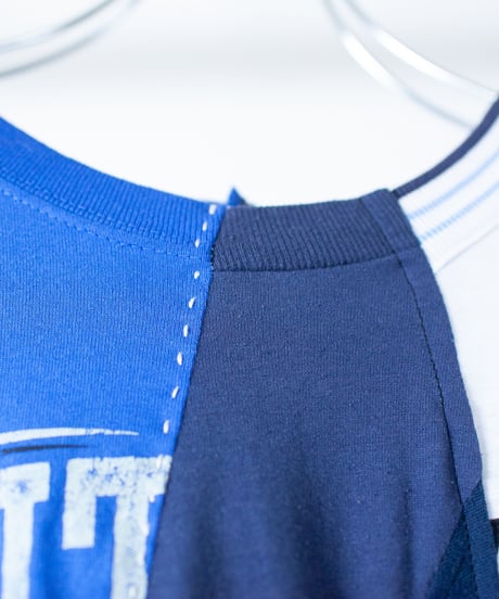 "青の花束" Blue flowers long-sleeved T-shirt, Rebuild by vintages