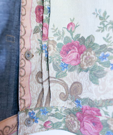 《nisai × soma komatsuno》"私だけの花" Patchwork oversized jacket, Rebuild by vintage rug and denim