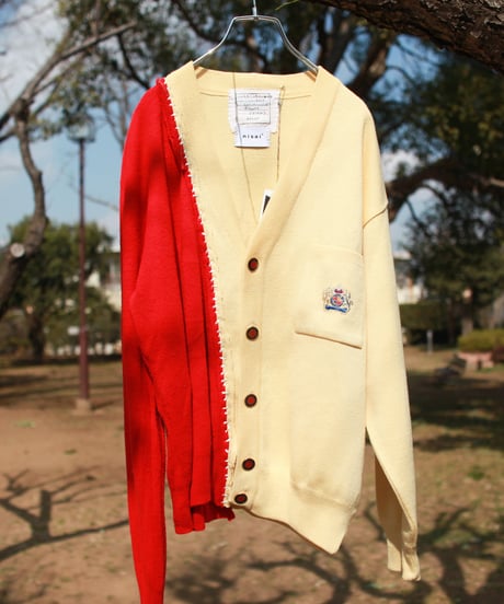 "あの日、赤かっただけのカーディガン" Past Red knit, Rebuild by vintages