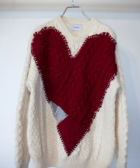 "つぎはぎのラブのセーター 第十三色" patchwork of kove knit, Rebuild by vintages