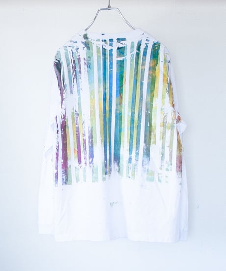 "色彩手刷り（あるいは翼）のロンT 第二色" Multi color hand-printed (or winged) long-sleeved T-shirt