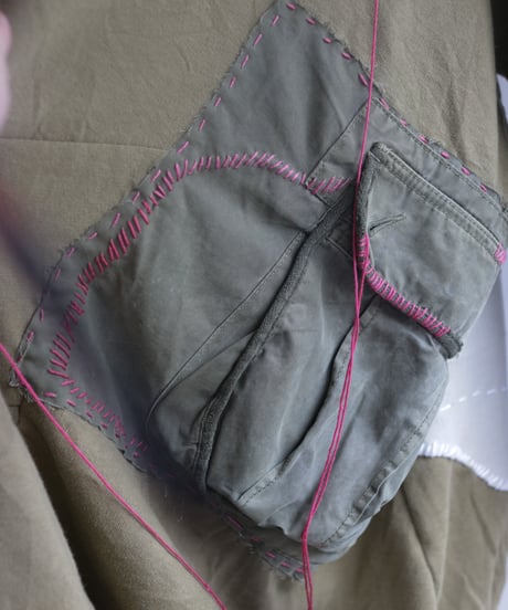 "柳と桃の不純異装交遊" Willow and peach pullover, reconstructed from mix vintages