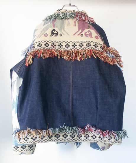 《nisai × soma komatsuno》"プレイ" Patchwork oversized jacket, Rebuild by vintage rug and denim