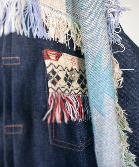 《nisai × soma komatsuno》"プレイ" Patchwork oversized jacket, Rebuild by vintage rug and denim