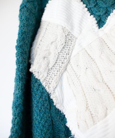"つぎはぎのラブのセーター 第九色" patchwork of kove knit, Rebuild by vintages