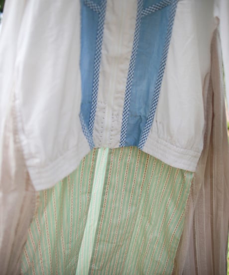 "涼しい青と風緑の春秋コート" Cool blue and wind green spring / autumn coat, Rebuild by vintages