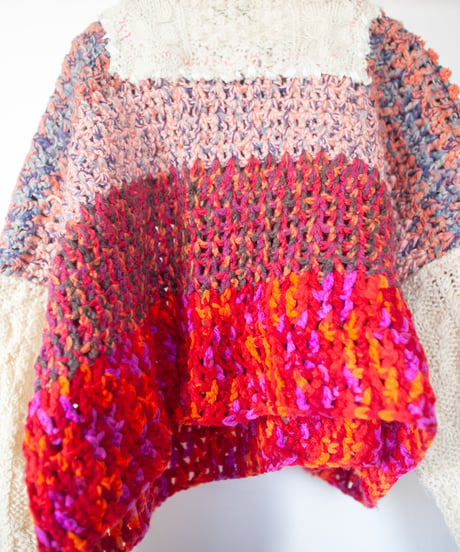 "茜色のショートニット" madder red short-knit, Rebuild by vintages