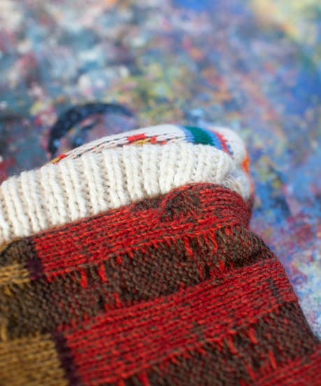 "つぎはぎの猫耳帽子 第十二色" knit cat cap, Rebuild by vintagess