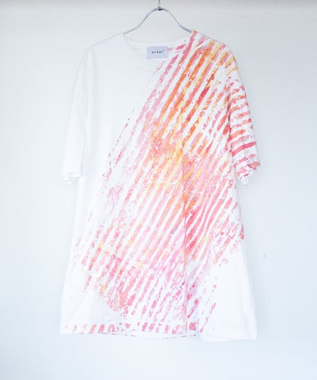 "色彩記録の手刷りのTシャツ 第十色" T-shirt by Analog silk screen overlay blurring hand-print