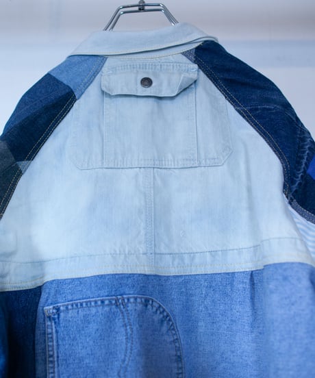 《nisai × soma komatsuno》"おわらない青 遊青編" Patchwork oversized jacket, Rebuild by vintage denims