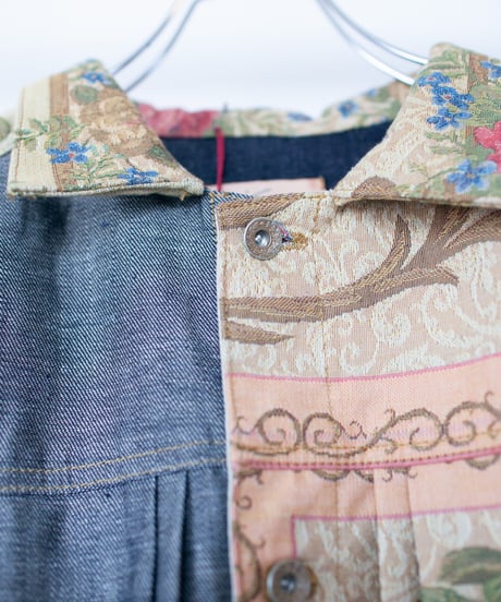 《nisai × soma komatsuno》"私だけの花" Patchwork oversized jacket, Rebuild by vintage rug and denim