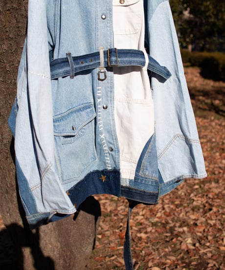 "青くゆめみるスリーピー・デニムガウンコート" Dreamy Blue Sleepy Denim Gown Coat, Rebuild by vintages