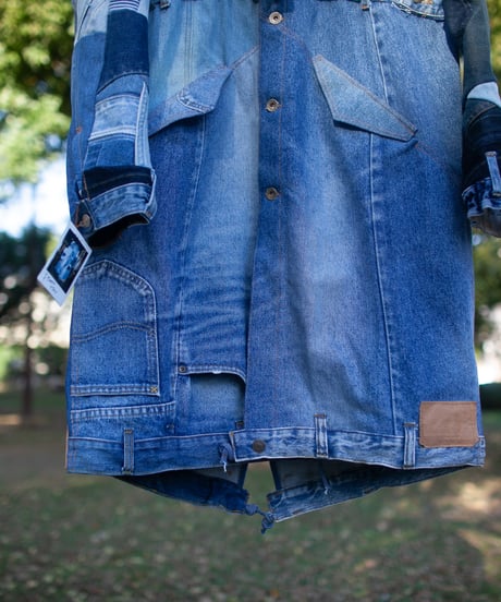 《nisai × soma komatsuno》"青のコート" Patchwork mods coat, Rebuild by vintage Levis