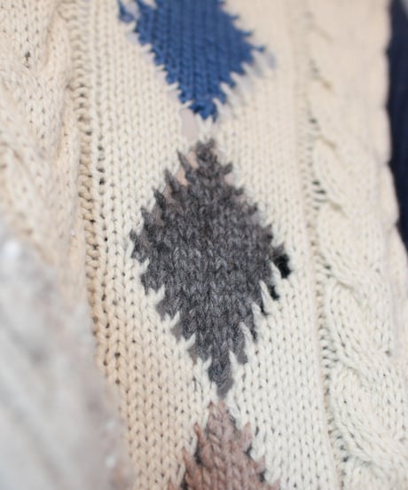 "月明かりの下の天使"  Angel under the moonlight (imitating the collar) knit, Rebuild by vintages