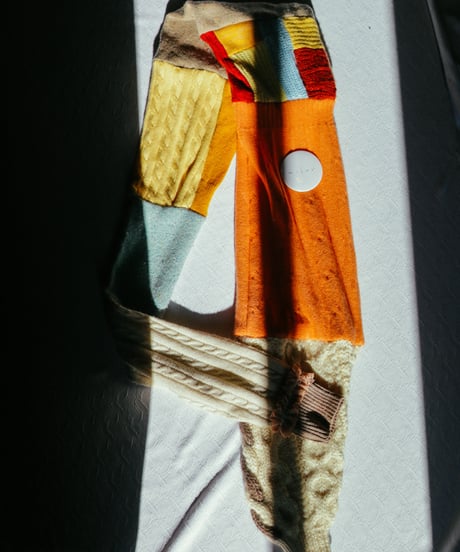 "サンセット・アンティーク" Vintage knit Rebuild Muffler by Antique Lace and Sunset
