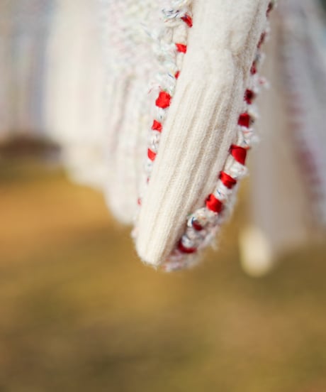 "ふたつのハート" Double heart knit, Rebuild by vintages