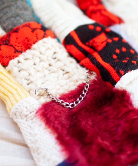 "つぎはぎのアームニット／レッグウォーマー 第四十四色" Arm Knit/Leg Warmers, Rebuild by vintages