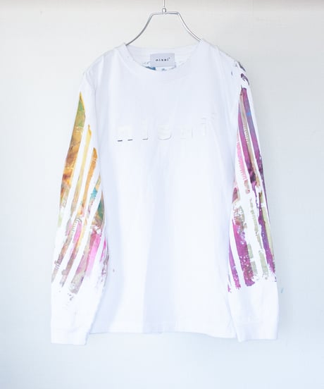 "色彩手刷り（あるいは翼）のロンT 第二色" Multi color hand-printed (or winged) long-sleeved T-shirt